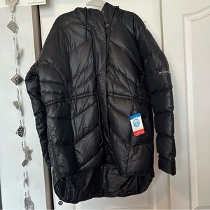 Columbia Icy Heights II Down Jacket Womens XXL Black Hooded Puffer Coat NWT